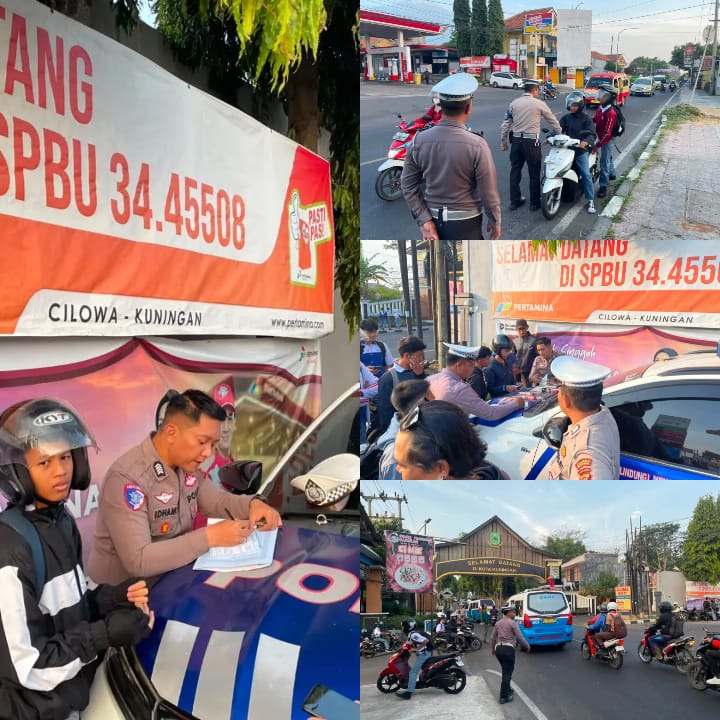 Satlantas Polres Kuningan Gelar Razia Knalpot Brong, 67 Pelanggar Ditindak